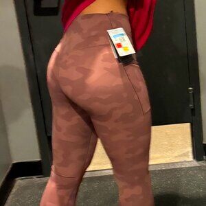 High-Waisted Camo Print Performance Leggings